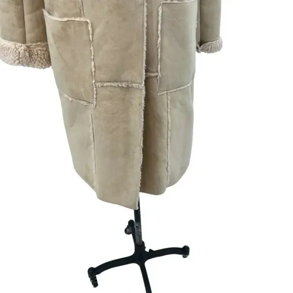 Moon River Borg Lined Duffle Coat Faux Suede Sherpa Penny‎ Lane Size Medium - Image 8