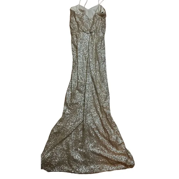 Sorella Vita Dress‎ Gold Sequin Maxi Spaghetti Strap Bridesmaid Party Dress size - Image 4