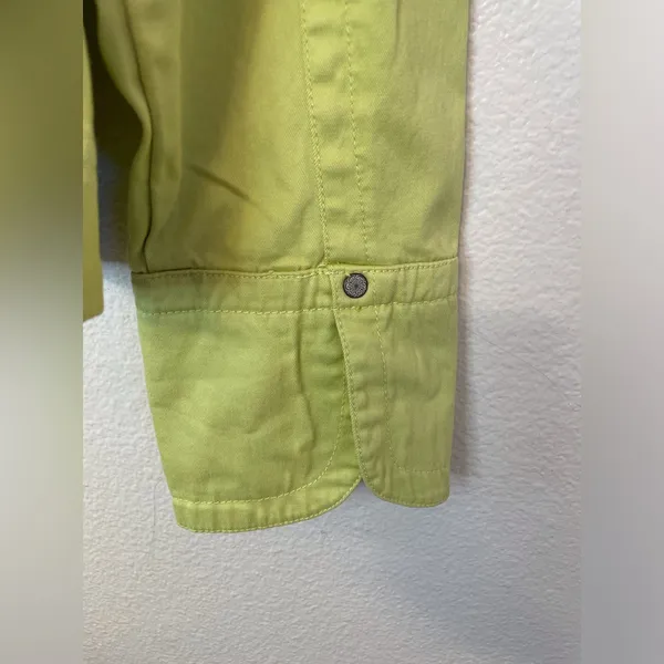 Vintage Tria Y2K Women's Light Green Cotton Jacket Size‎ M - Image 7