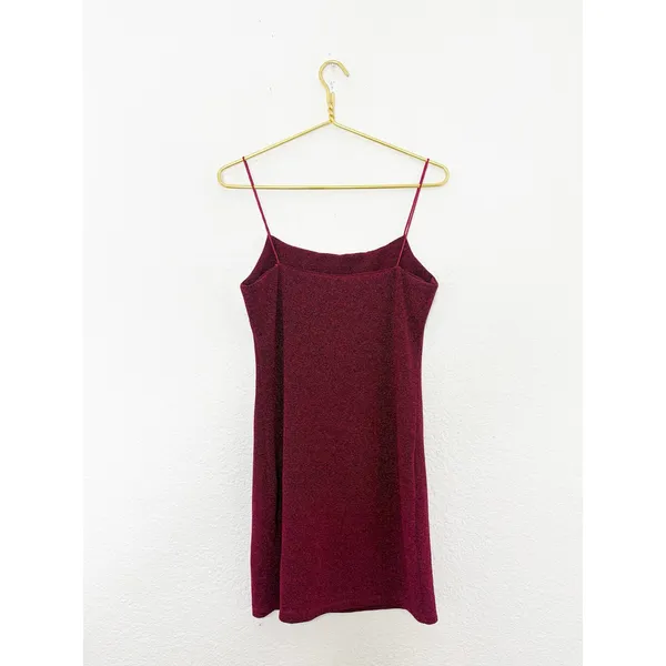 Mango Lurex Glitter Strap Mini Dress Size Small Metallic Stretch Going Out - Image 14