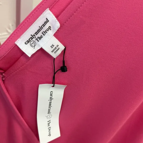 NWT The Drop Women's @caralynmirand Sleeveless‎ Wrap Jumpsuit Rose Pink Stretch - Image 10
