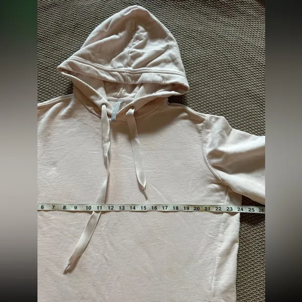 ATHLETA Pullover Yogi High Low Sweatshirt Pearl White Hoodie Long‎ Size Small - Image 8