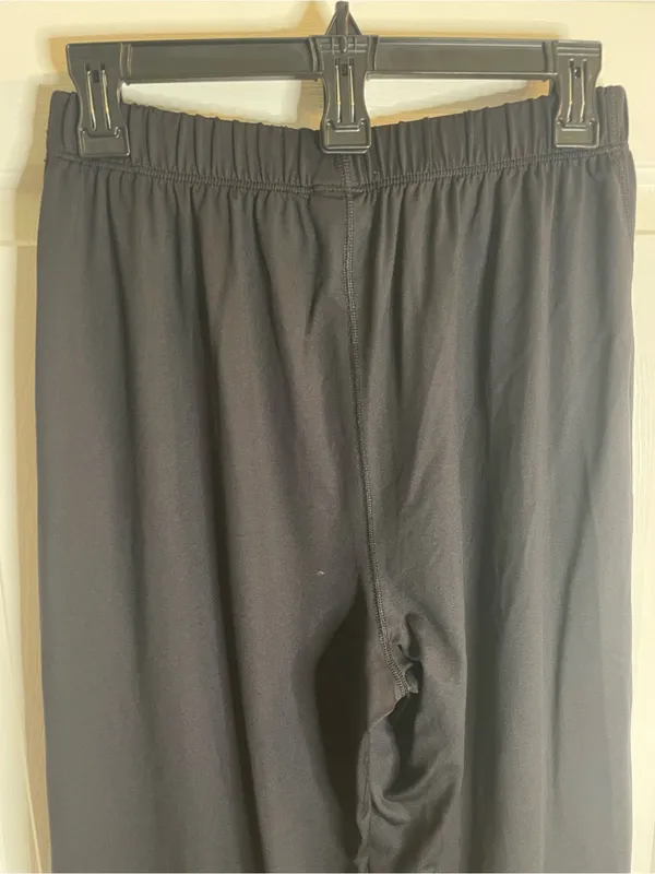 L.L. Bean Women’s Black Elastic-Waist Wide Leg Track Pants Size Medium - Image 6