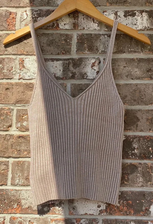 H&M Taupe Ribbed Tank - Image 9