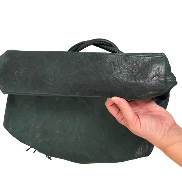 Pallie Bags Phin Forest Green Leather Hobo Slouchy Purse Twisted Strap Tassel - Image 11