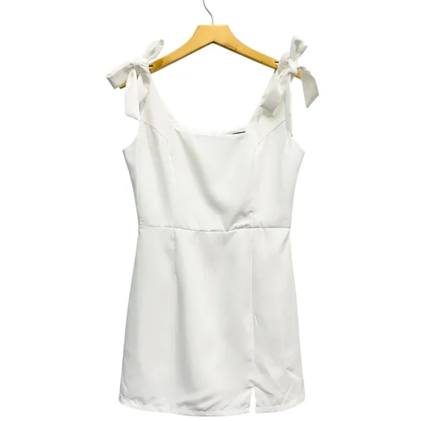 Lulus Your Sweetie Square Neck White Tie-Strap Mini Dress size M NWT - Image 2