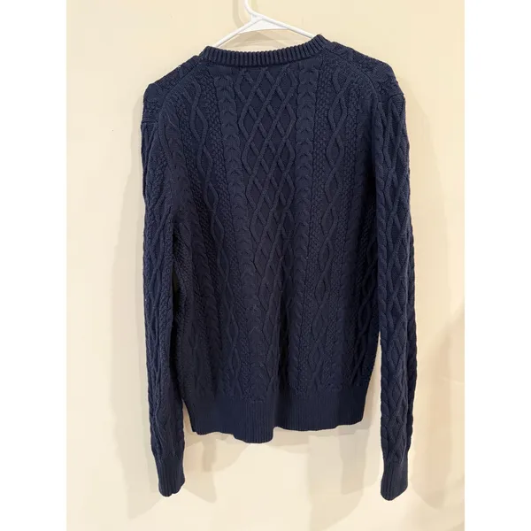 J.Crew Mercantile Cable Knit Crew Neck Pullover Sweater Blue Women's Size Medium - Image 2