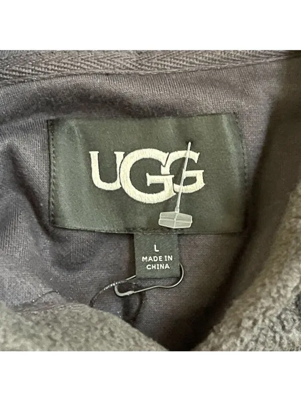 UGG Women's Myley Sherpa Hoodie color Gray Sz Large - Image 12
