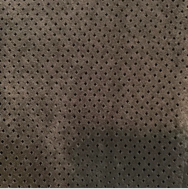 Ecru Leather Suede Perforated Shirt Jacket Shacket XS - Image 3
