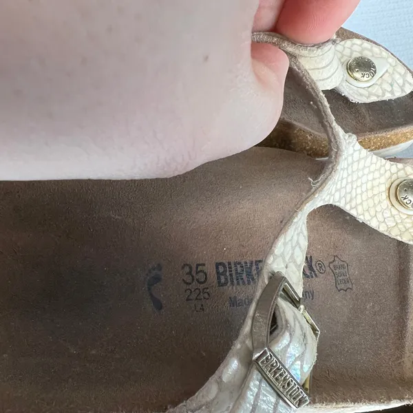 Birkenstock Gizeh Cream Snakeskin Embossed Leather Thong Sandals EU‎ 35 US 4-4.5 - Image 4