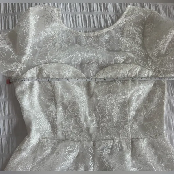 Lulus My Clarity Ivory Mesh Floral Embroidered Romper Bridal Size Medium Lace - Image 10