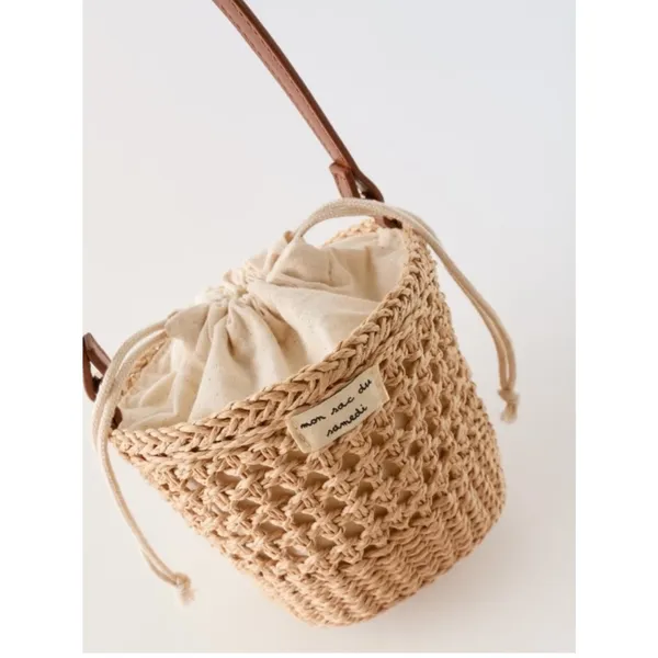 Zara Wicker Mini Lined Bucket Crossbody - Image 6