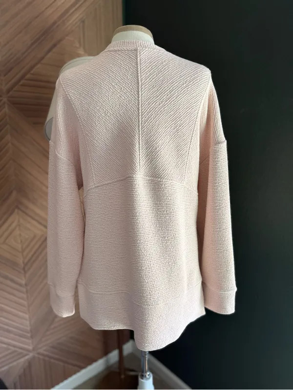 CALIA by Carrie Underwood textured crewneck blush pink lounge cozy sweatshirt S - Image 4