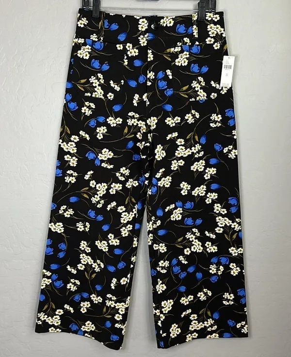 Maeve The Colette Floral Cropped Wide-leg Ponte Pants - Image 2