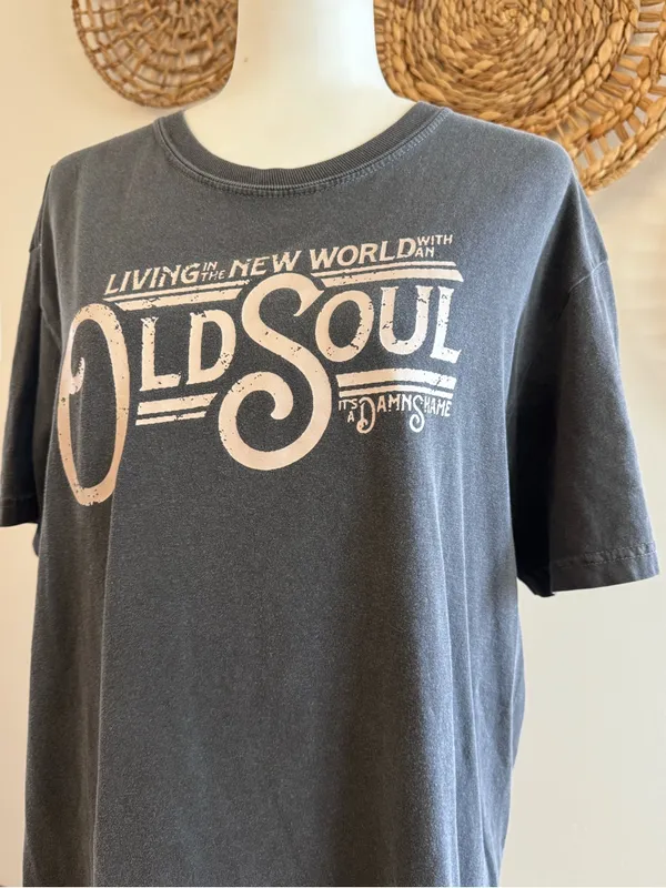 Comfort Colors Black 'Old Soul' Graphic Short Sleeve Tee - Image 2
