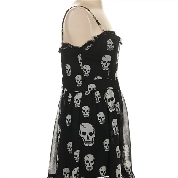 Royal Bones Black Dress with Skull Print - Image 3