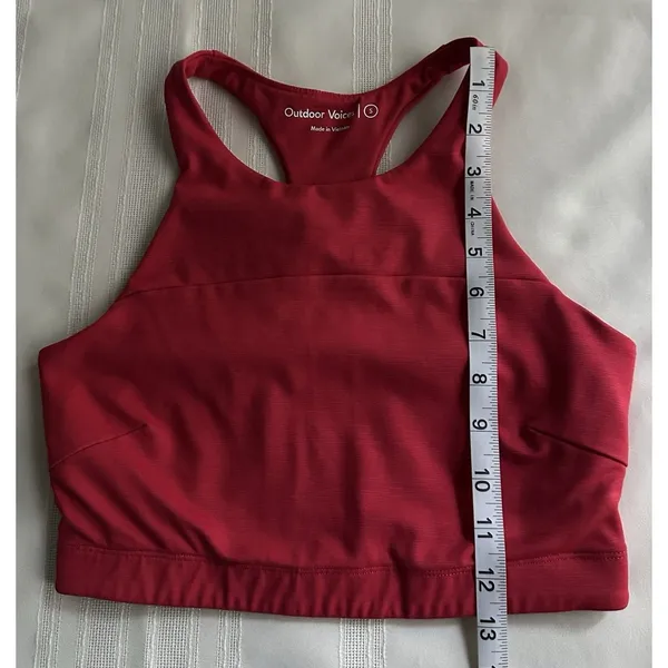 Outdoor Voices Red 2-Piece Activewear Set Racerback Sports Bra + Shorts S - Image 6