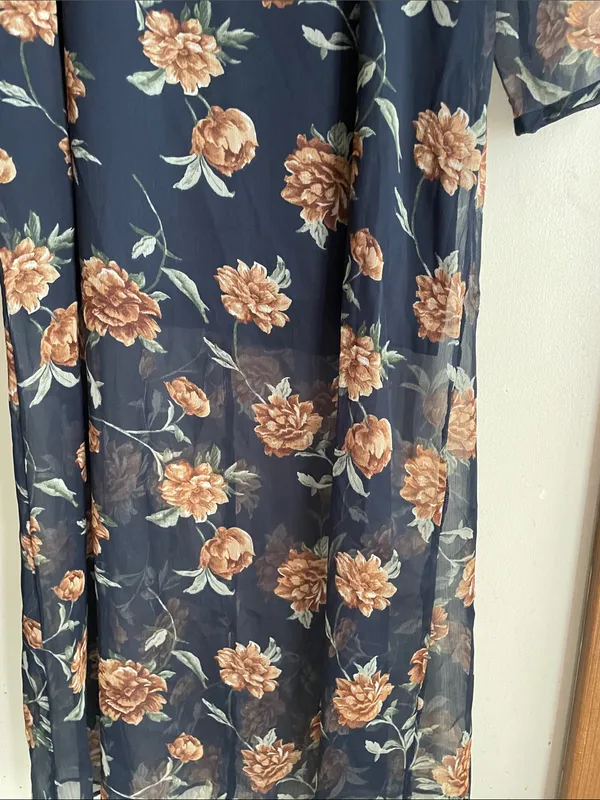 Abercrombie & Fitch Emerson Chiffon Long Sleeves Midi Floral Dress - Image 7