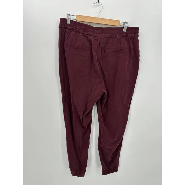 Old Navy Burgundy‎ Red Jogger Modal Pants Women Sz L Casual Lounge Fall - Image 2
