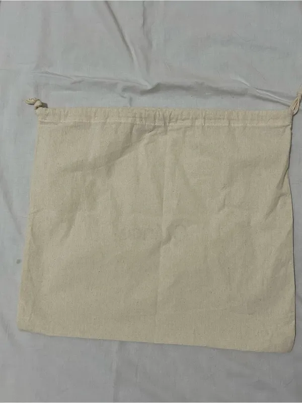 Quince Tan Natural Fiber Logo Dust Bag 15x13 Linen Cotton Blend - Image 4