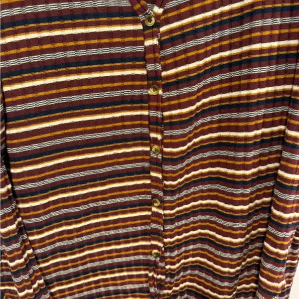 Blu Pepper boutique fall stripe‎ button down lightweight sweater - Image 2