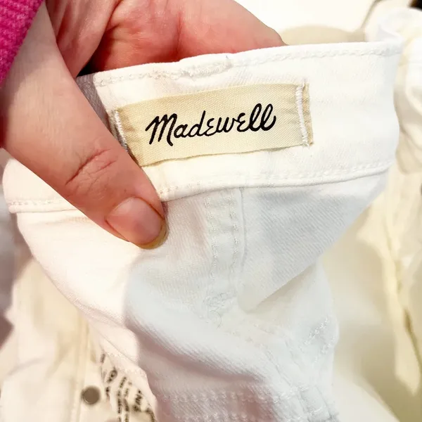 Madewell The Perfect Vintage High Rise Tapered Mom Jeans Tile White 30 Tall - Image 3