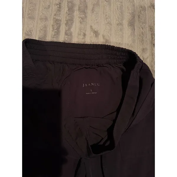 Jaanuu Scrub Pants Womens L Black Jogger Drawstring Cargo Piping‎ Stethoscope L - Image 3
