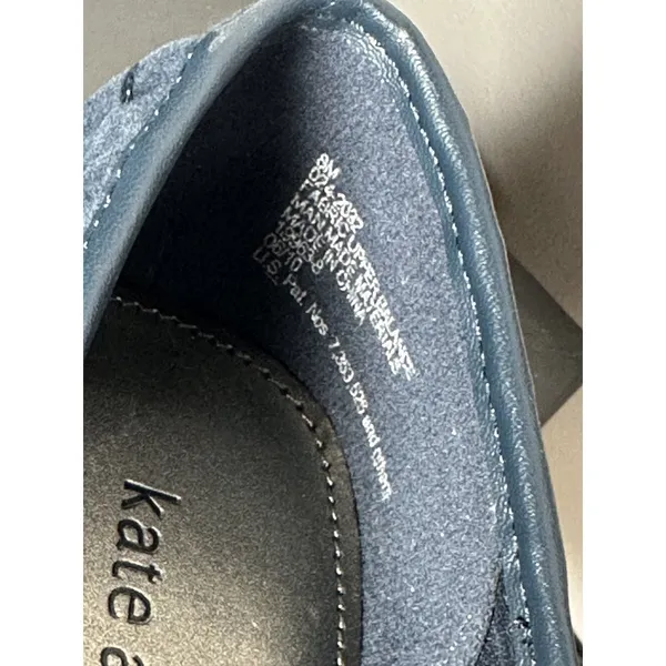 New Size 8 M Kate Ann Leah Mid‎ Wedge Pump Comfort Shoe Pleated Suede Blue - Image 15