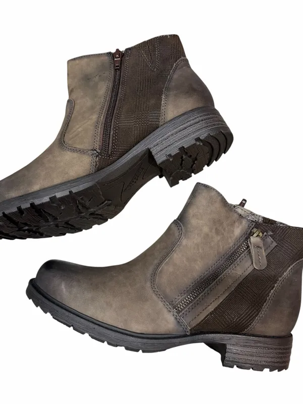 Earth Ankle Boots Women’s 7.5 Wide NEW Stone Brown Jordan Double Zip Fall - Image 2