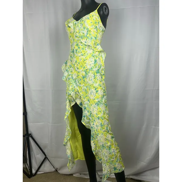 LOST + WANDER Sunbloom Eyelet Floral Maxi XS Dress Yellow + Free Necklace - Image 4