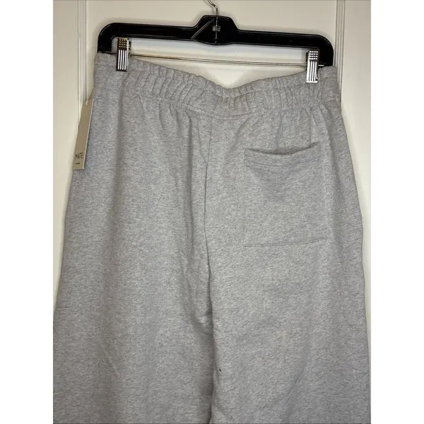 Mate The Label Organic Fleece Wide Leg Pant Heather Grey Large MSRP $138 - Image 9