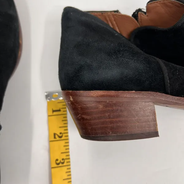 Sam Edelman Petty Zip Up Ankle Boots Black Suede Booties Womens Shoes Size 8M - Image 11