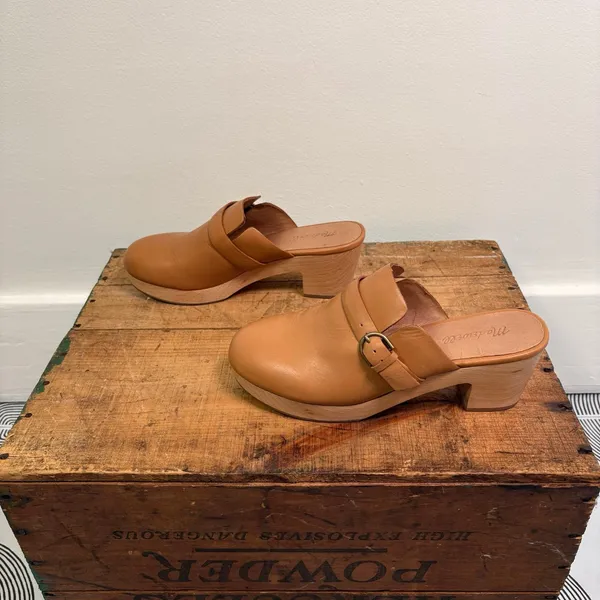 Madewell The Monique Buckle Clog Burnished Caramel Sz 9 - Image 2