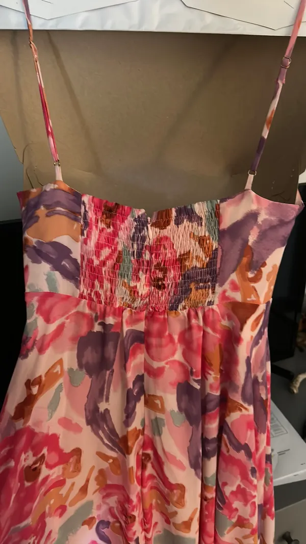 Pink Floral Maxi Petal and Pup Dress - Image 6