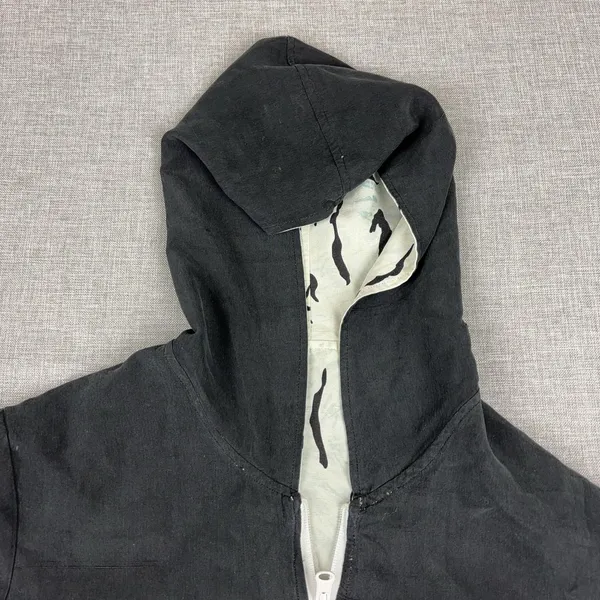 Galinda Wang Jacket Womens‎ 6 Black 100% Silk Hooded Full Zip Lightweight Lined - Image 4