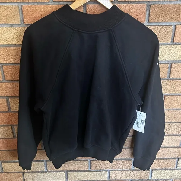 Alo Yoga Heavy Weight Free Time Crew Neck Pullover - Black Size XS NWT - Image 3