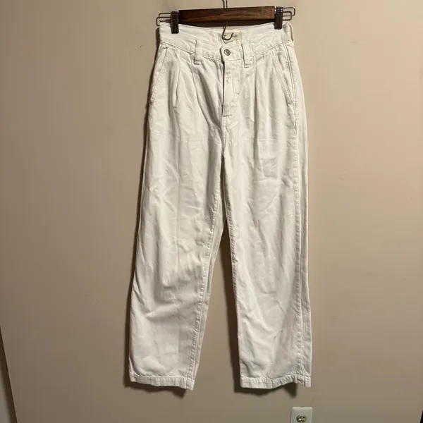 Madewell The Harlow Wide-Leg Jean Baggy Straight in Tile White- Size 23 - Image 3