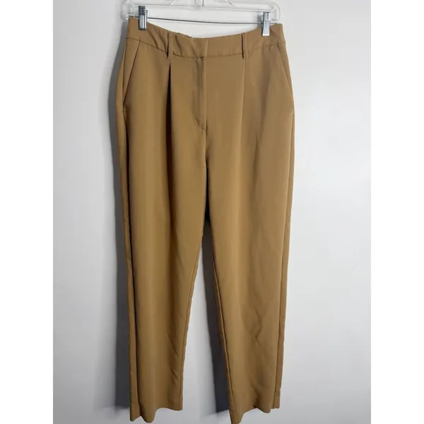 Old Navy Extra High Rise Taylor Straight Trouser Pleated Front‎ Medium Tan - Image 2
