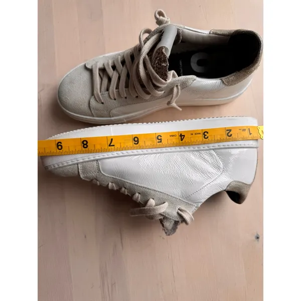 P448 Thea Gray Silver Platform Sneakers Women’s Leather EU 37 US 7 - Image 6