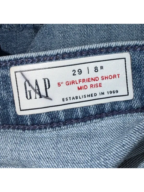 Gap Girlfriend Denim Shorts 29/8 Mid Rise Cutoff - Image 6