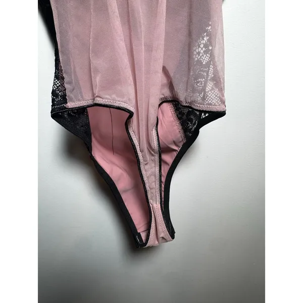 NWT Frederick's Of Hollywood Ilana Satin And Lace Pink Teddy Size Small S - Image 12
