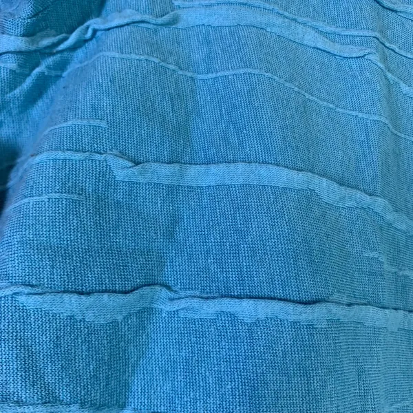 Habitat Clothes to Live In Womens Blue Textured Short Sleeve Scoop Neck Top S - Image 3
