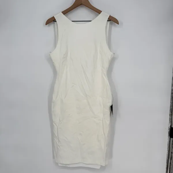 Lulus White Sleeveless Bodycon Dress‎ Party Cocktail Evening Size L - Image 3