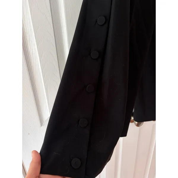 Elevenses‎ Anthropologie Black Wide Leg Sailor Button Trousers Pants Size 4 - Image 3
