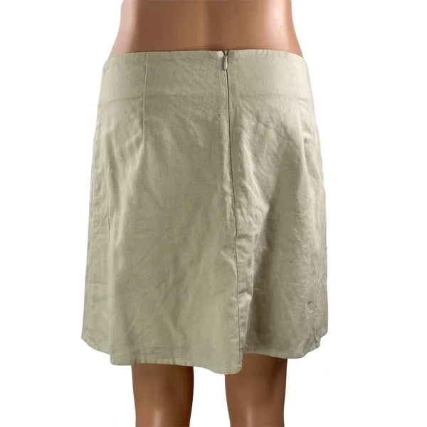 NEW Princess Polly Women's Beige Linen Blend Mini Straight Pencil Skirt Size 8 - Image 3