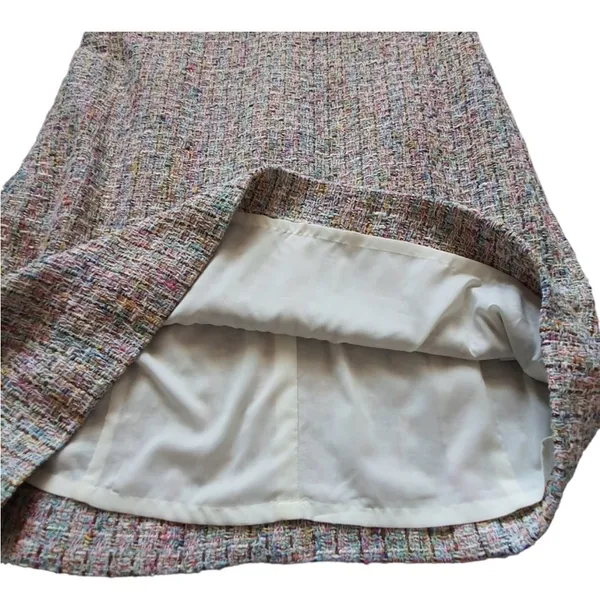 Carlisle Collection Tweed 'Bazar' short-sleeve dress in multi-color tweed - Image 3