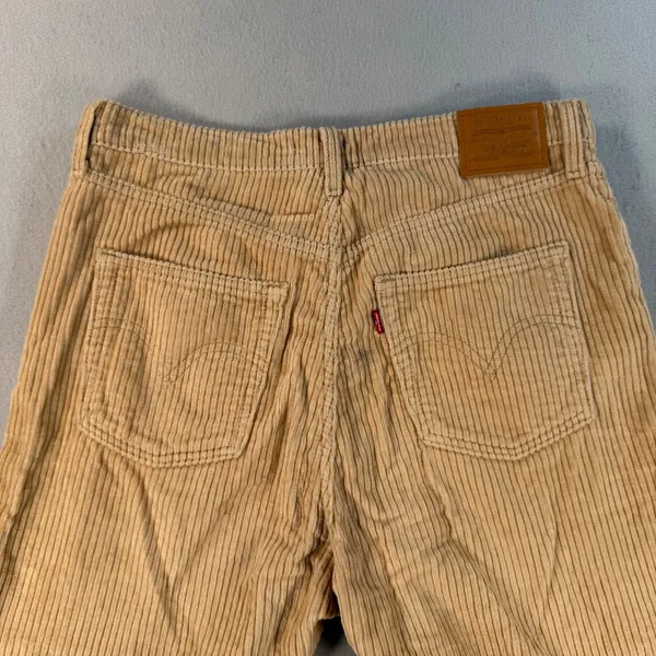 Levis Premium Ribcage Straight Ankle Corduroy Pants Tan Beige Womens 31 - Image 8