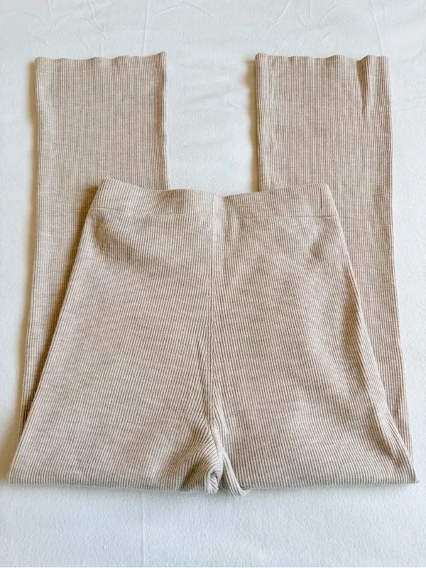 & Other Stories Flared Rib Knit Trousers - Image 7