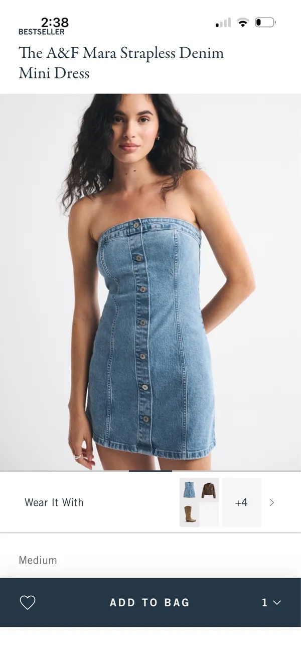 Mini dress denim Blue Size XXS - Image 2
