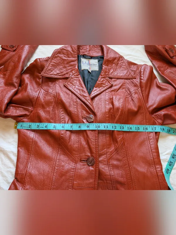 Vintage Wilsons Leather Women’s Trench Coat W12 Brunt Orange/Brown - Image 8